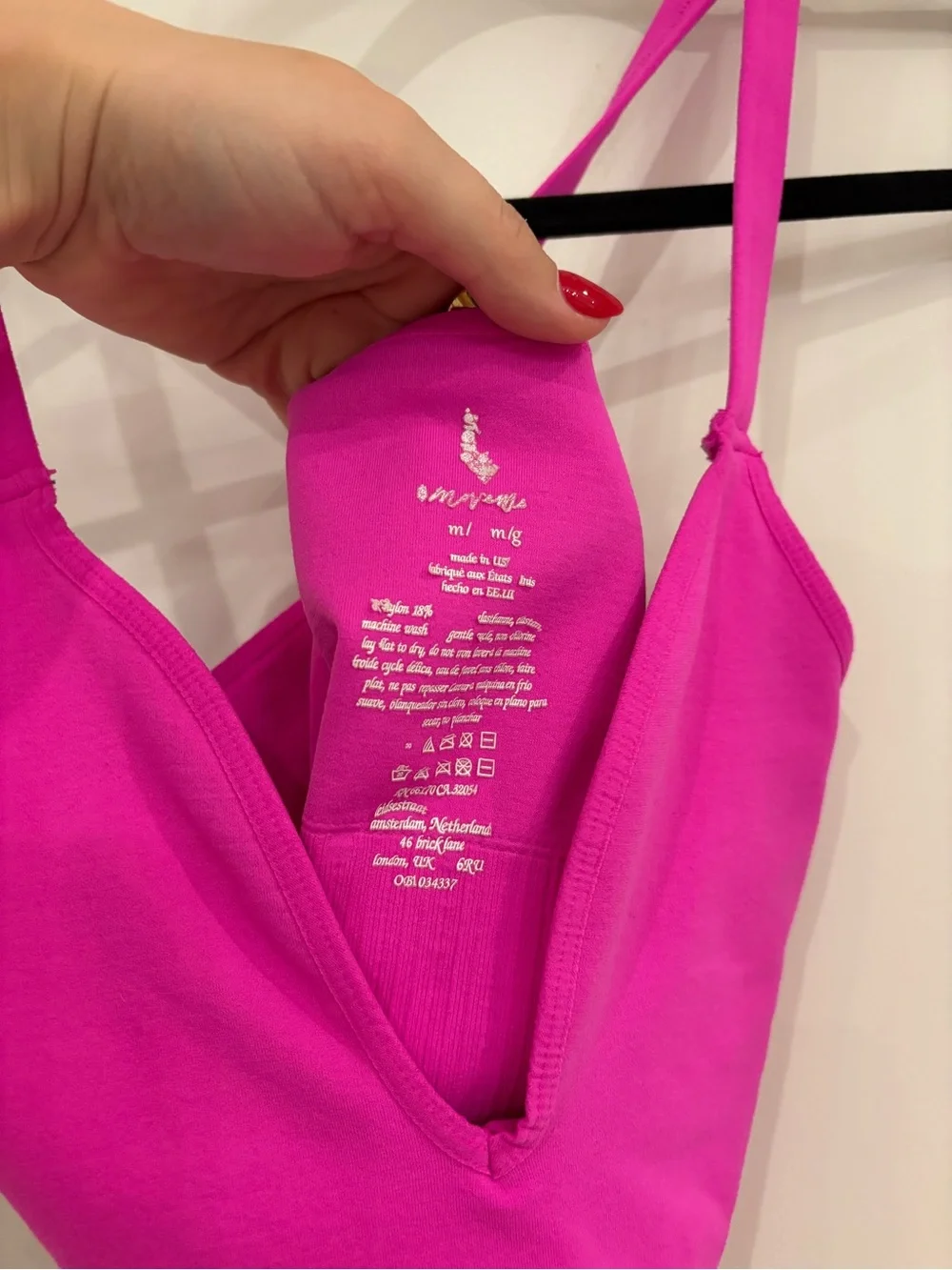 FP Movement by Free People Hot Pink V-Neck Ribbed Sports Bra Tank - Picture 3 of 3